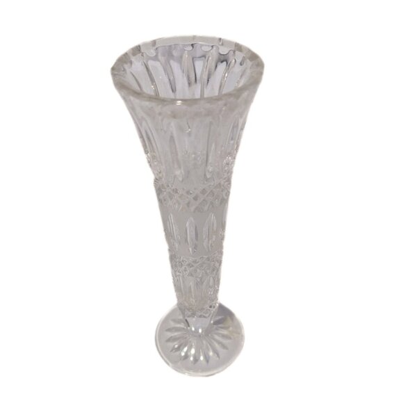 Vintage Crystal Flower Bud Vase Antique Decor Elegant Retro Tall German Made 8" - Picture 2 of 7